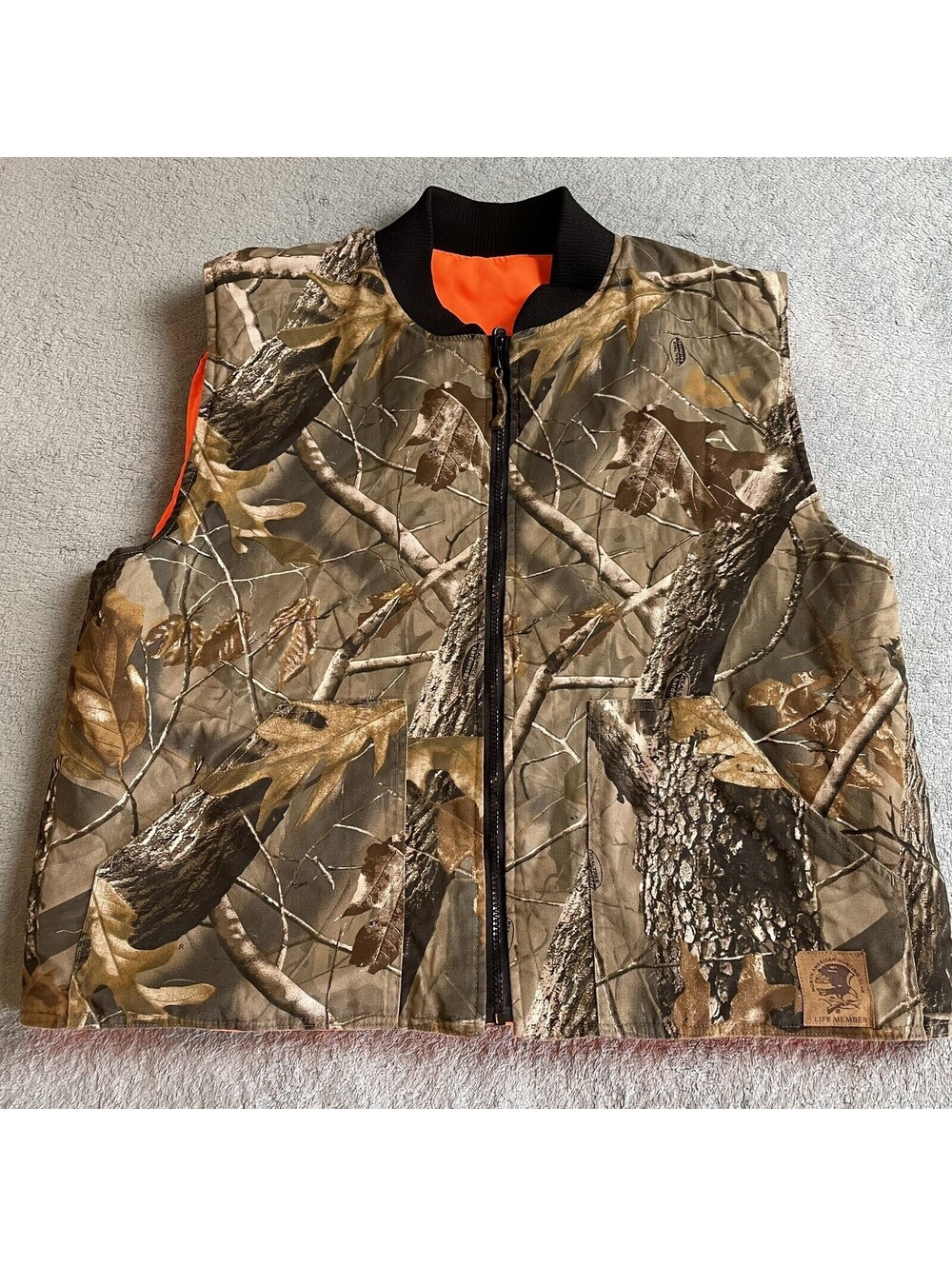 Bob Allen Camo And Orange Quilted Reversible Hunting Shooting Vest Large